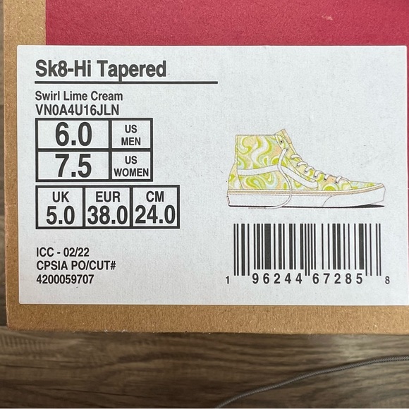 Vans Sk8-Hi Tapered Swirl Lime Cream - Picture 7 of 9